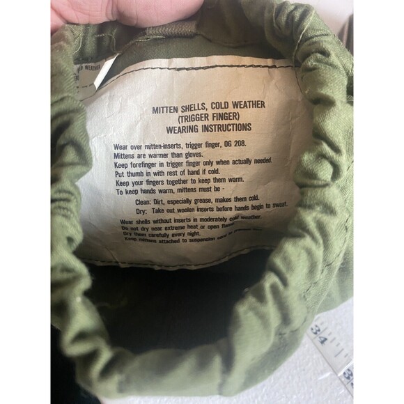 U.S. Military Army Mitten Shells Cold Weather Trigger Finger Gloves Mens Medium - Picture 4 of 4